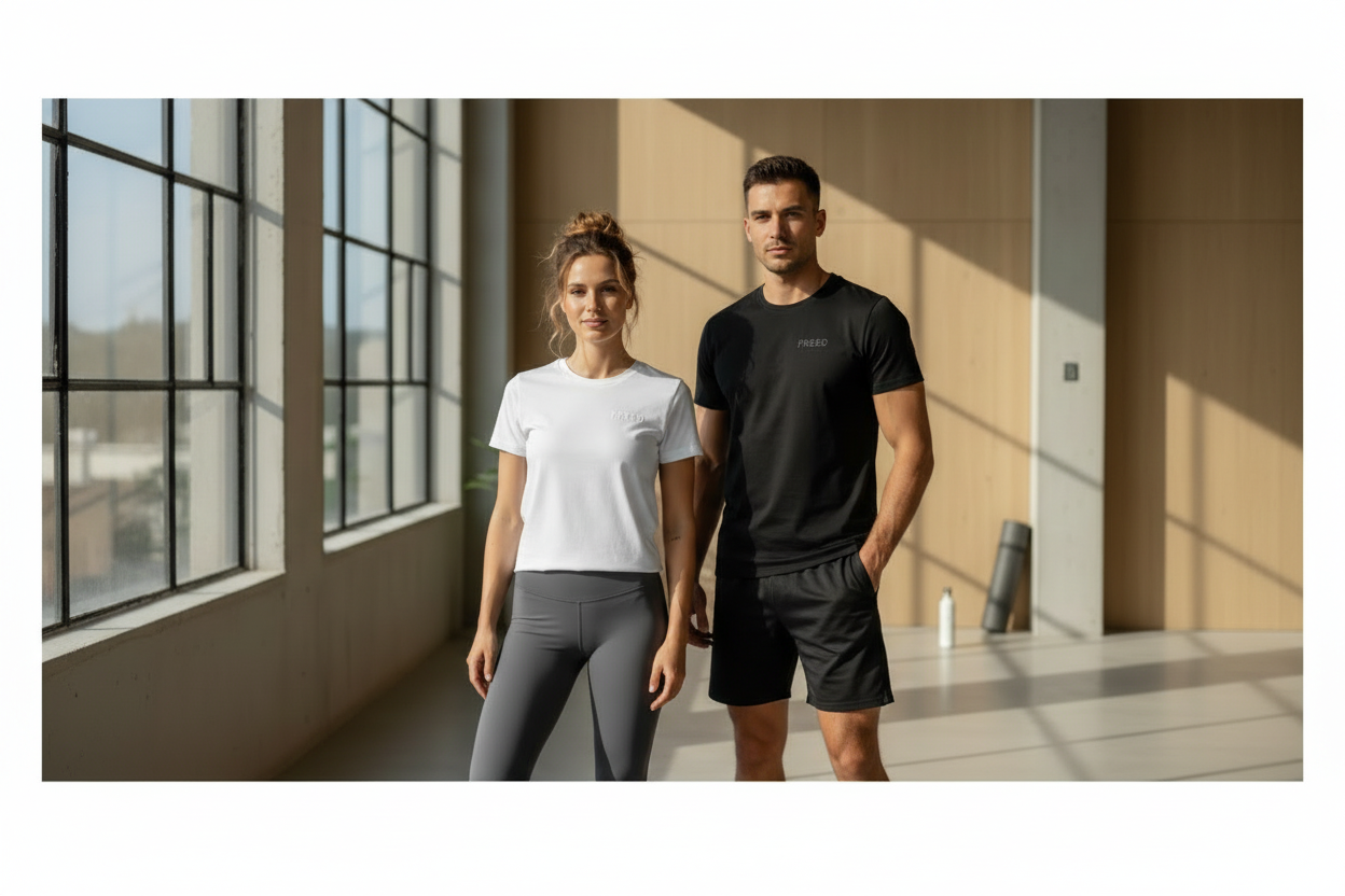 FREED premium header with man and woman